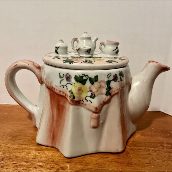 Andrea by Sadek Other - Yellow Rose Tea Party Teapot Andrea by Sadek Teapot Pink Miniature Store Sticker